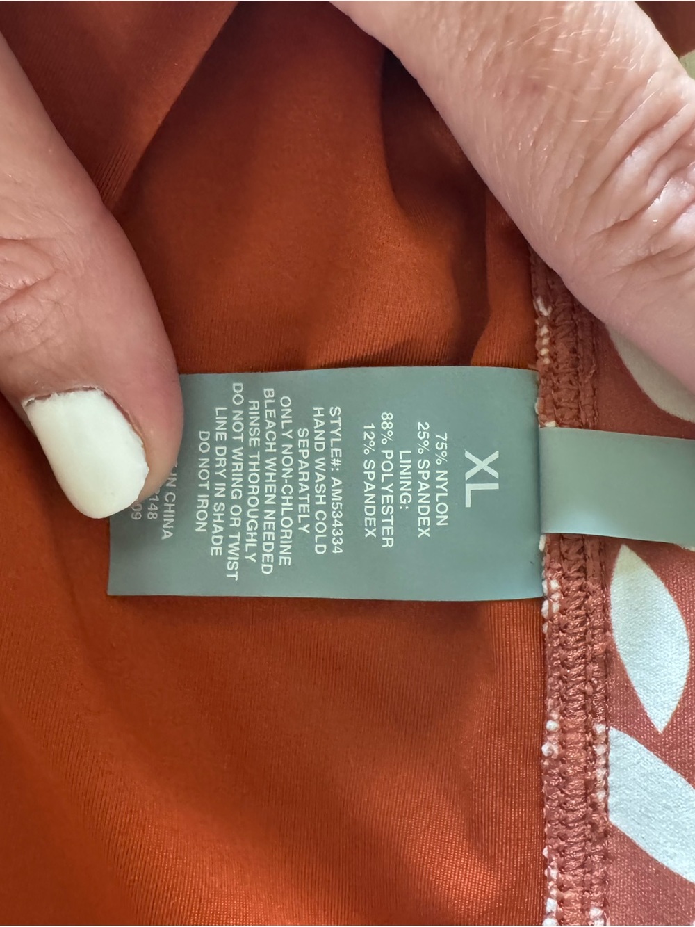 ANTONIO MELANI Green and Rust Palm-Print Bandeau Bikini Set - Picture 4 of 6